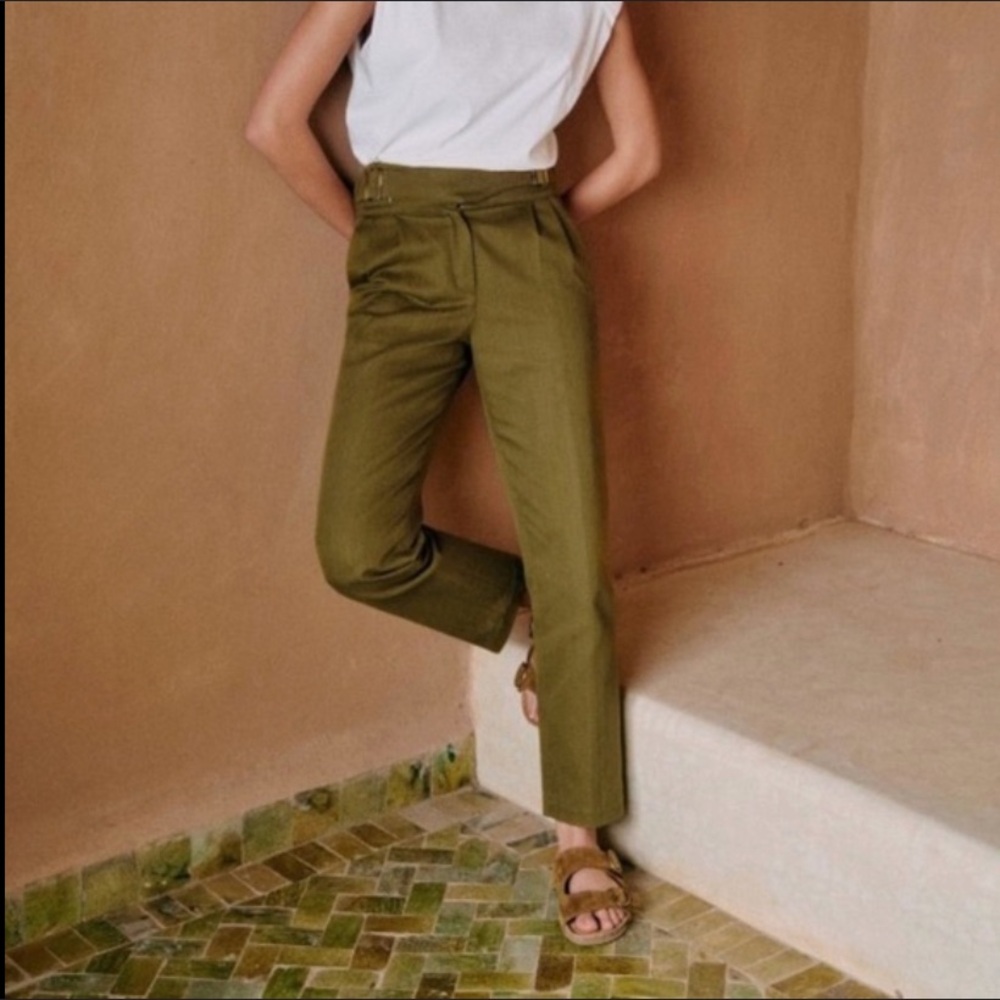 Sézane Francky Trousers in Kaki
